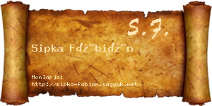 Sipka Fábián névjegykártya